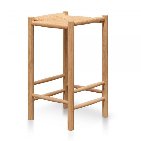 65cm Oak Bar Stool - Natural