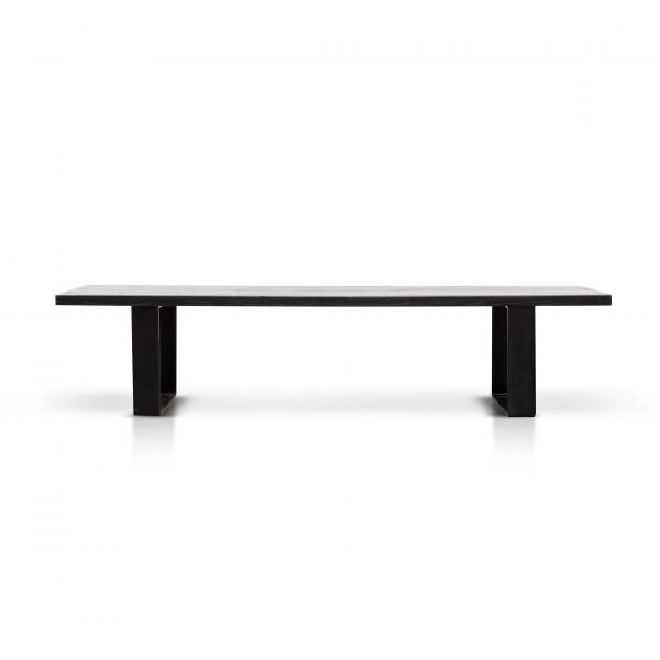 2m Reclaimed Wood Bench - Black